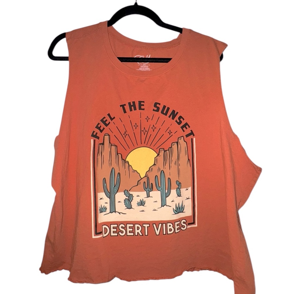 Desert Vibes Orange Copper Sleeveless Top
